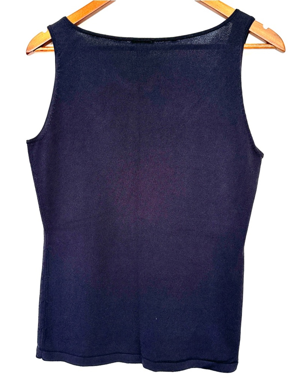 Ann Taylor Black V-Neck Tank Top, Ribbed Knit, Layering - Picture 7 of 11